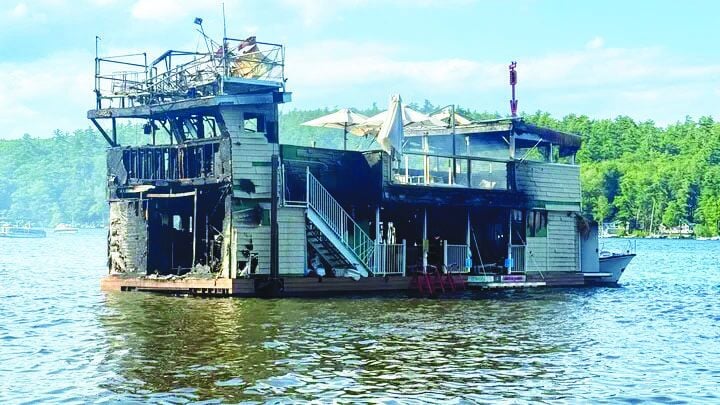 Burned boat