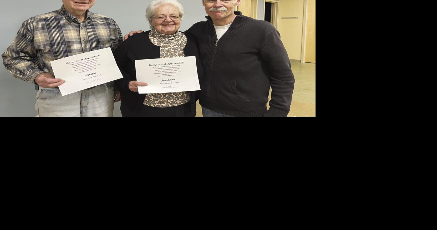 Gilford Community Church tecognizes Al and Jane Rollins Worship