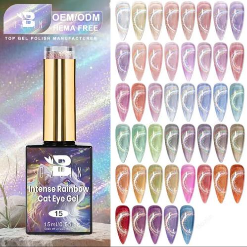 BOZLIN Launches Intense Rainbow Cat Eye Gel E5300-12 for EU & USA Nail ArtMarket