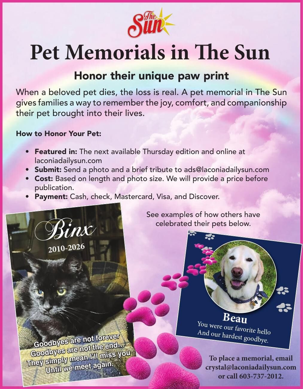PET MEMORIALS IN THE SUN