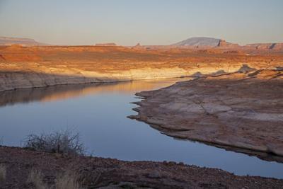 The reservoir behind the Glen Canyon Dam is extremely low.