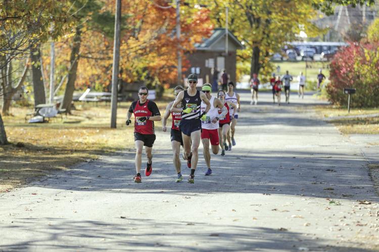 Runaway pumpkin race leaders