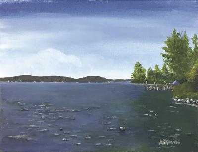 Create your own acrylic lake painting
