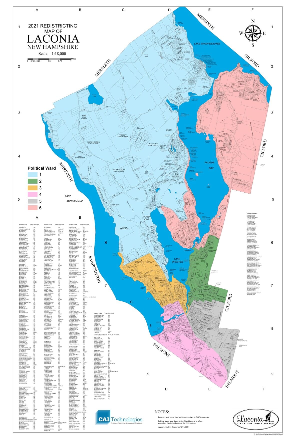 Laconia Ward Map 2021