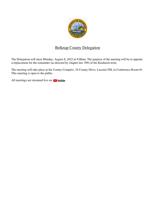 Delegation schedules Aug. 8 meeting