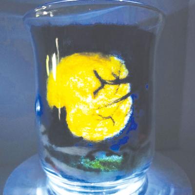 Halloween hurricane lantern class with Patsy Frasier