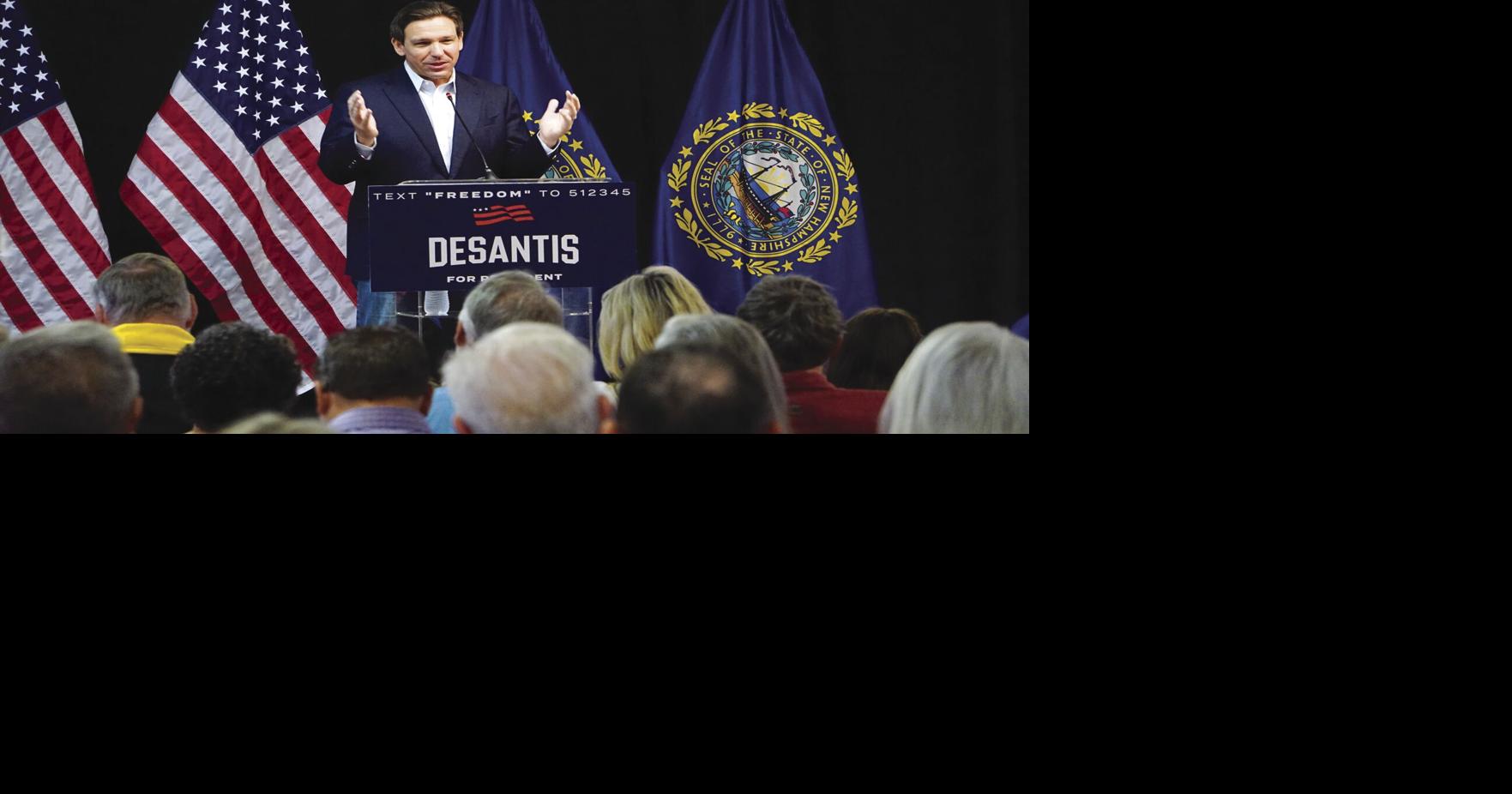 At NH tour kickoff in Laconia, Ron DeSantis leverages track record