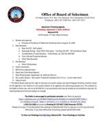 Belmont Selectboard Agenda Sept. 2