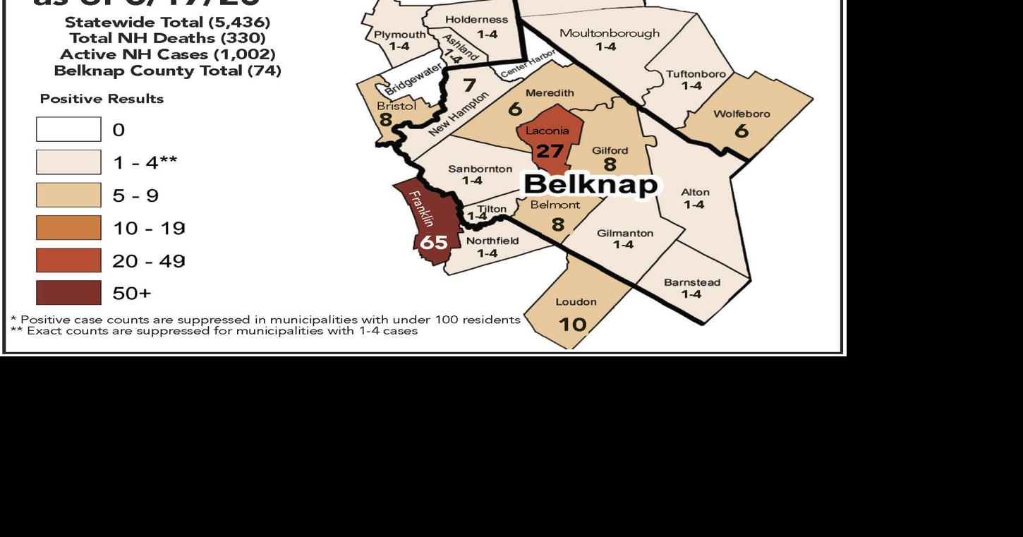 Cases in Belknap County and the surrounding area, as of June 17 Local