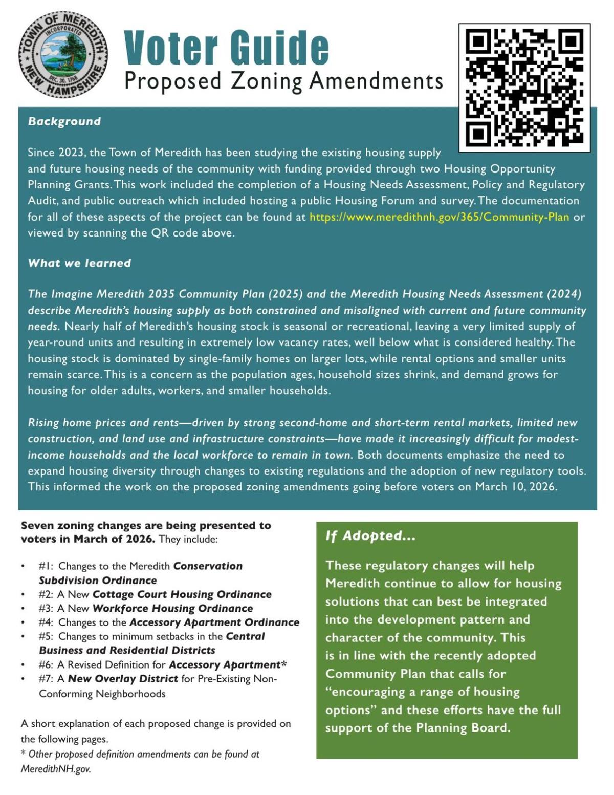 Meredith Zoning Amendments Voter Guides 2026