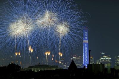 Fireworks from the Freedom 250 celebration go off after delays due to a thunderstorm in the wee hours of July 5, 2026, in Washington.