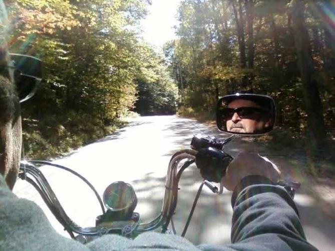 TJ Sullivan on motorcycle