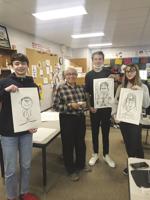 Larry Frates helps kick off new caricature unit at LHS