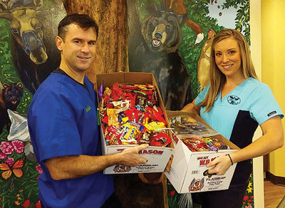 Dental practice collects candy for troops, first responders