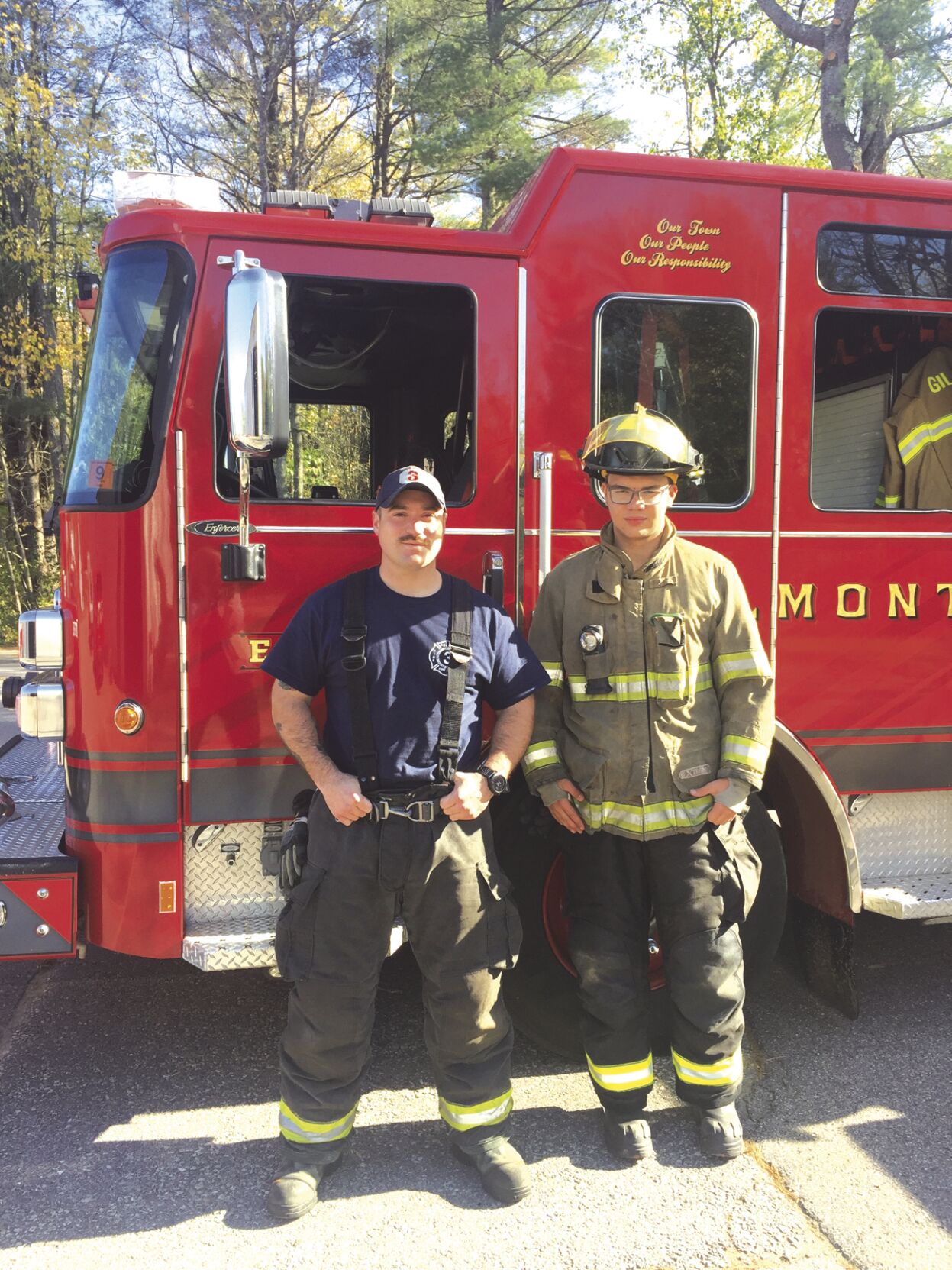 BHS student interns at Belmont Fire Department