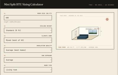 Mini Split Sizing Calculator – New Free Tool from BestDIYMiniSplits.com