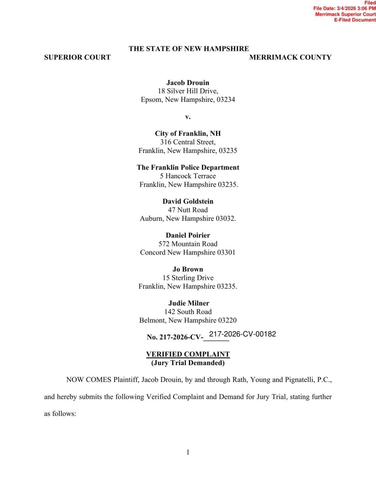 Jacob Drouin v City of Franklin et al
