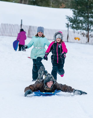 Fresh snow, sledding heaven!