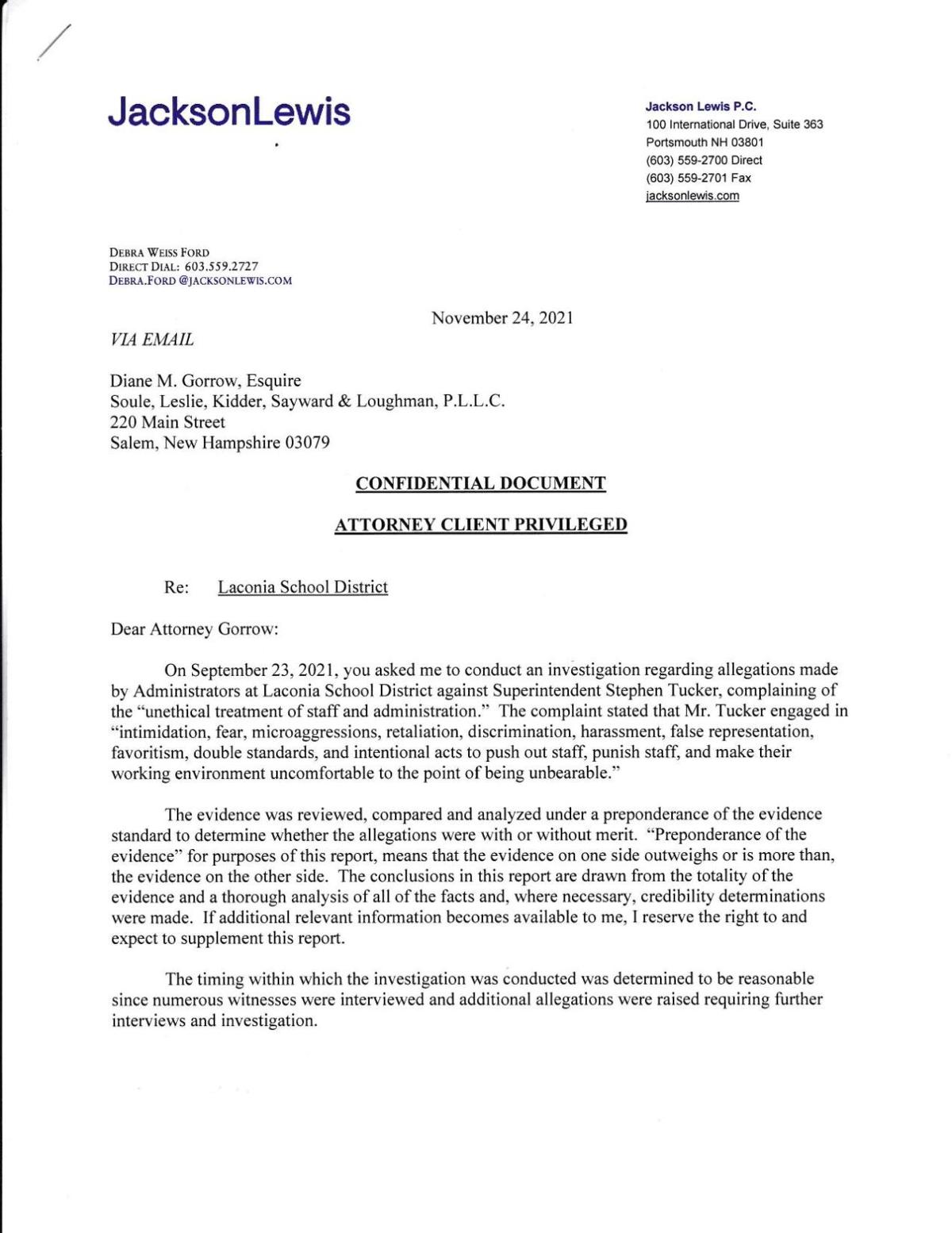 Redacted investigation report