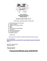 Budget Workshop Meeting Agenda Tuesday, Oct. 6