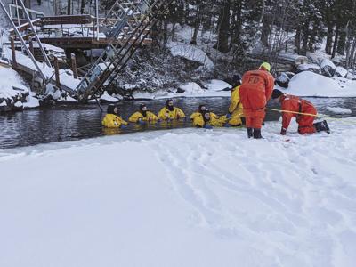 Ice rescue training Loon Lake