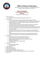 Belmont Selectboard Agenda Aug. 19