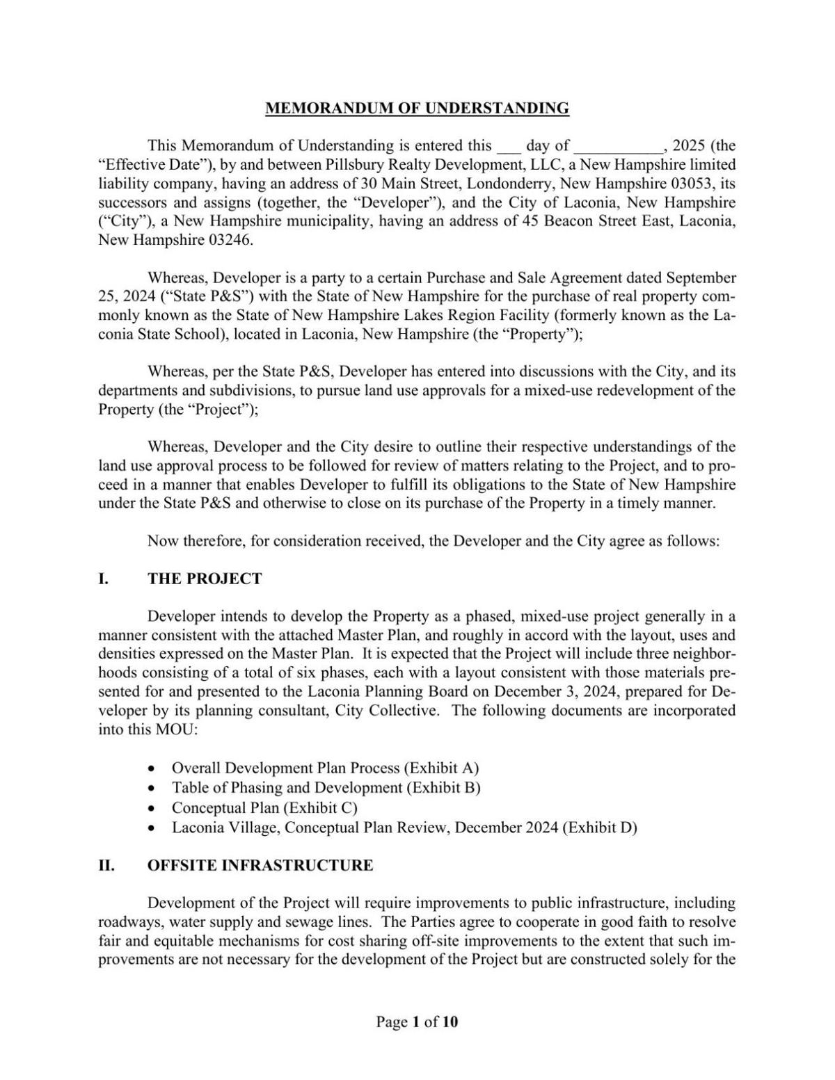 Memorandum of understanding