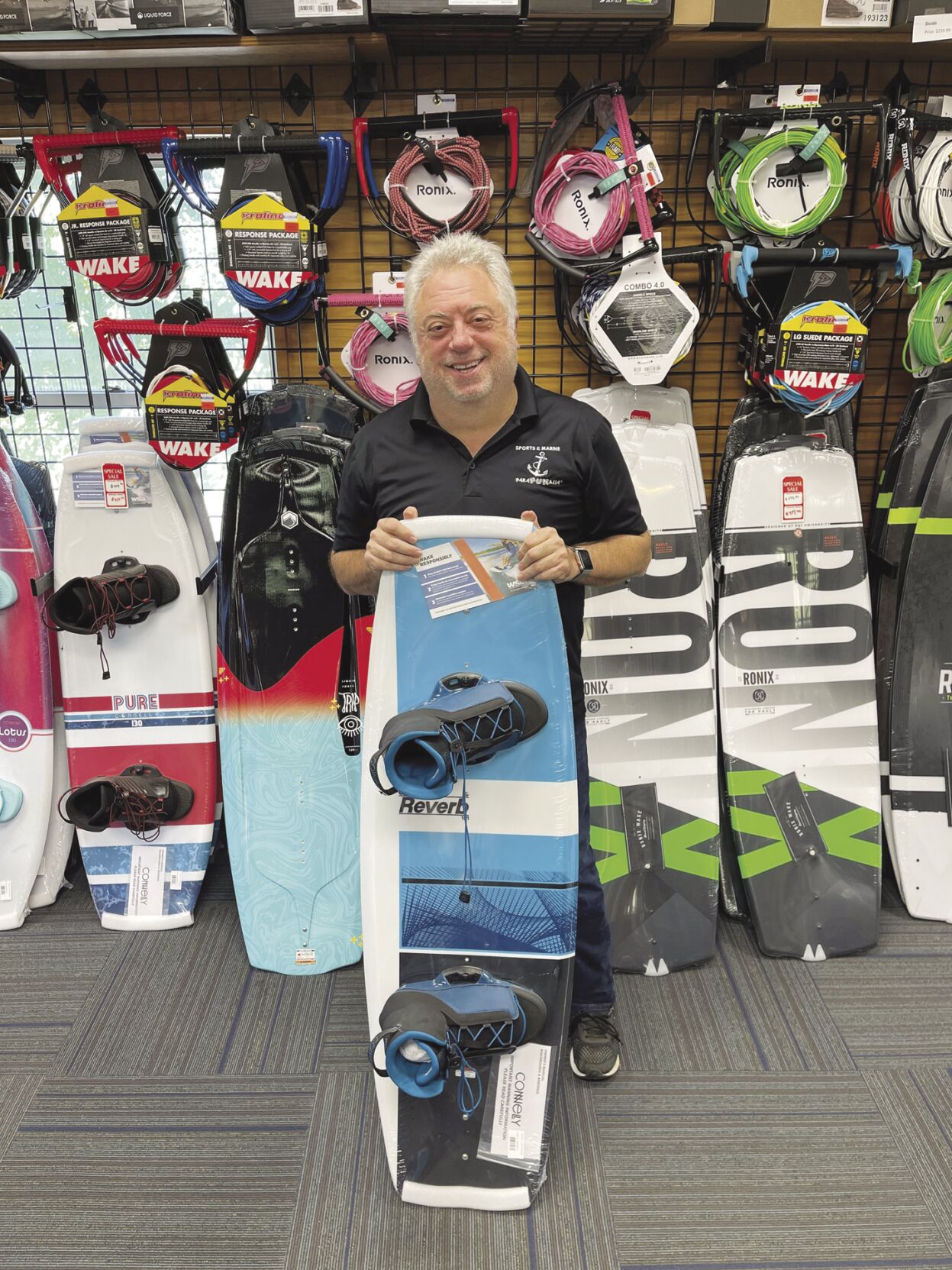 Bart Jeffreys and boat accessories. (Courtesy photo)