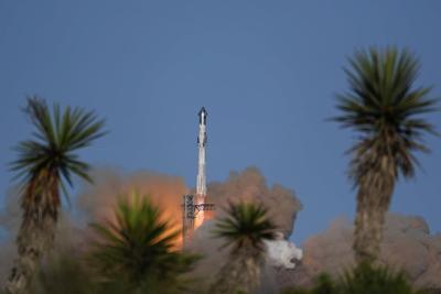 An earlier version of SpaceX's Starship rocket launched from the Starbase facility in Boca Chica, Texas during a test in November 2024.