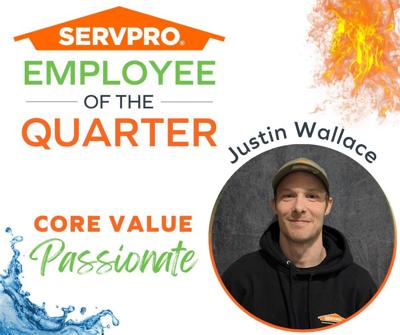 SERVPRO of Northwest Genesee County Names Restoration Technician Justin Wallace Employee of the First Quarter