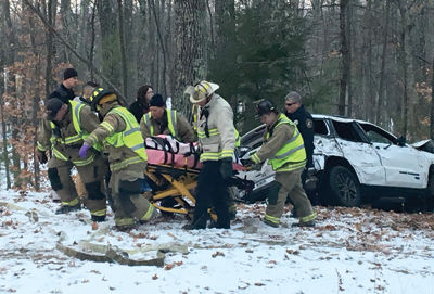 Woman hurt in crash on Cherry Valley Road