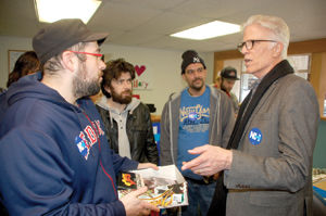 Ted Danson campaigns for Hillary Clinton in Laconia