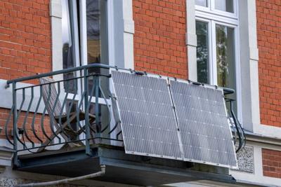 Small-scale solar panels mounted on balconies can help more households use renewable energy.