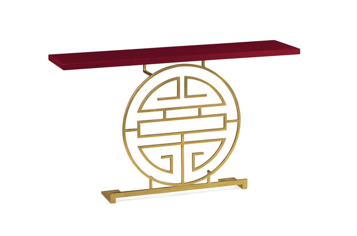 Jonathan Charles- Gilded Iron Console in Red (500025-G-EMR).jpg