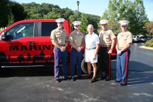 Capt Eric Andrew, MSgt Ian Duncan, Allen Allred, LtGen Mike Dana, LtCol Mike Fitts