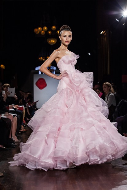 wedding gown scarlett color