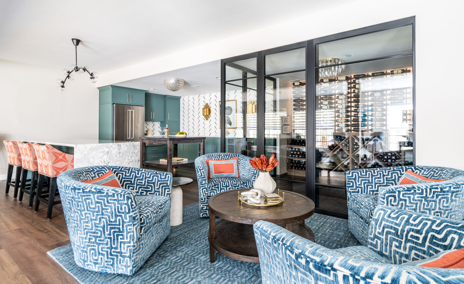 C&M Interiors brings modern elegance to a basement design