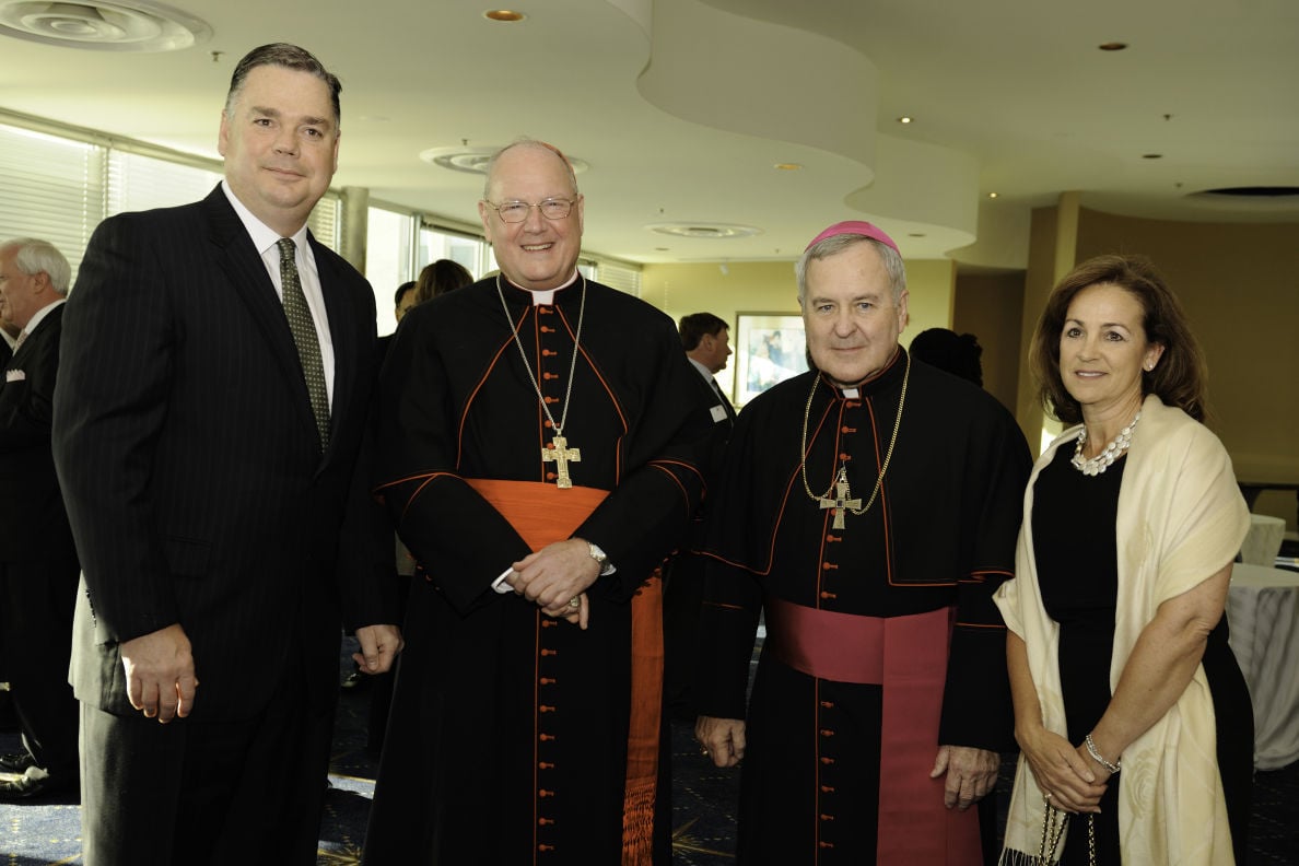 Tim Boyle, Cardinal Timothy Dolan, Archbishop Robert Carlson and Suzanne Boyle