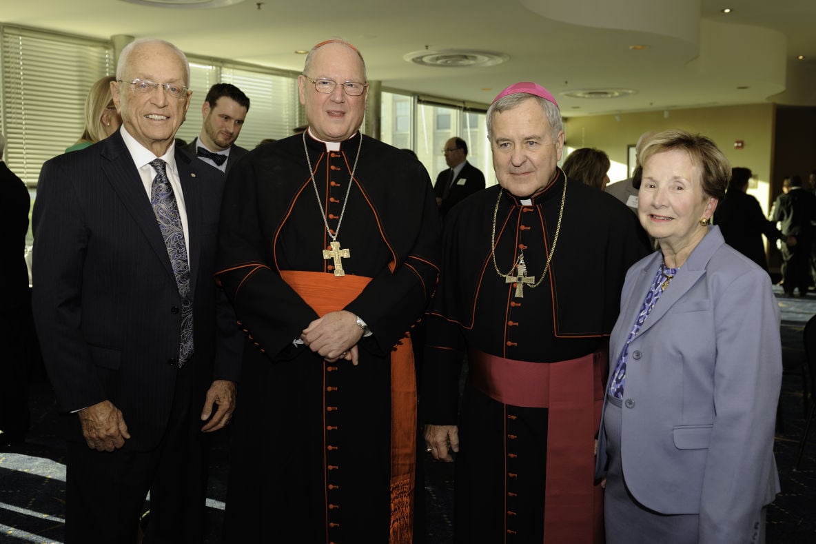Joe Shaughnessy, Cardinal Timothy Dolan, Archbishop Robert Carlson and Rose Mary Shaughnessy