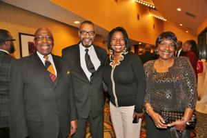 Archie Wayne, Pastor Richard Dalton, State Representative Karla May, Annie Billups