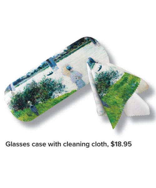 Glasses case with cleaning cloth, $18.95