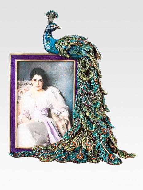 Jay Strongwater Peacock Feather Frame