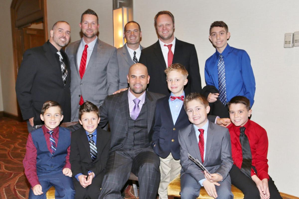 back: Mark Kitsmiller, Travis Blair, Aaron Ford, Rusty Meyer, Bradley Kitsmiller
front Jaxson Ford, Jack Blair, Albert Pujos, Bradley Meyer, Bryce Meyer, Chase Kitsmiller