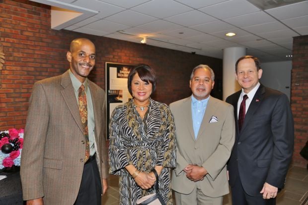 Lou Brock, Jr., Angela and Kaven Swan, Mayor Francis Slay