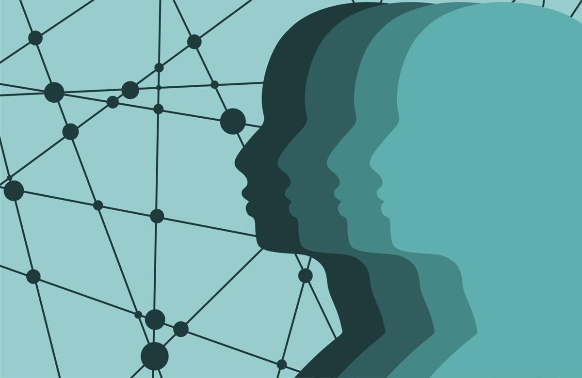 silhouettes of a men heads