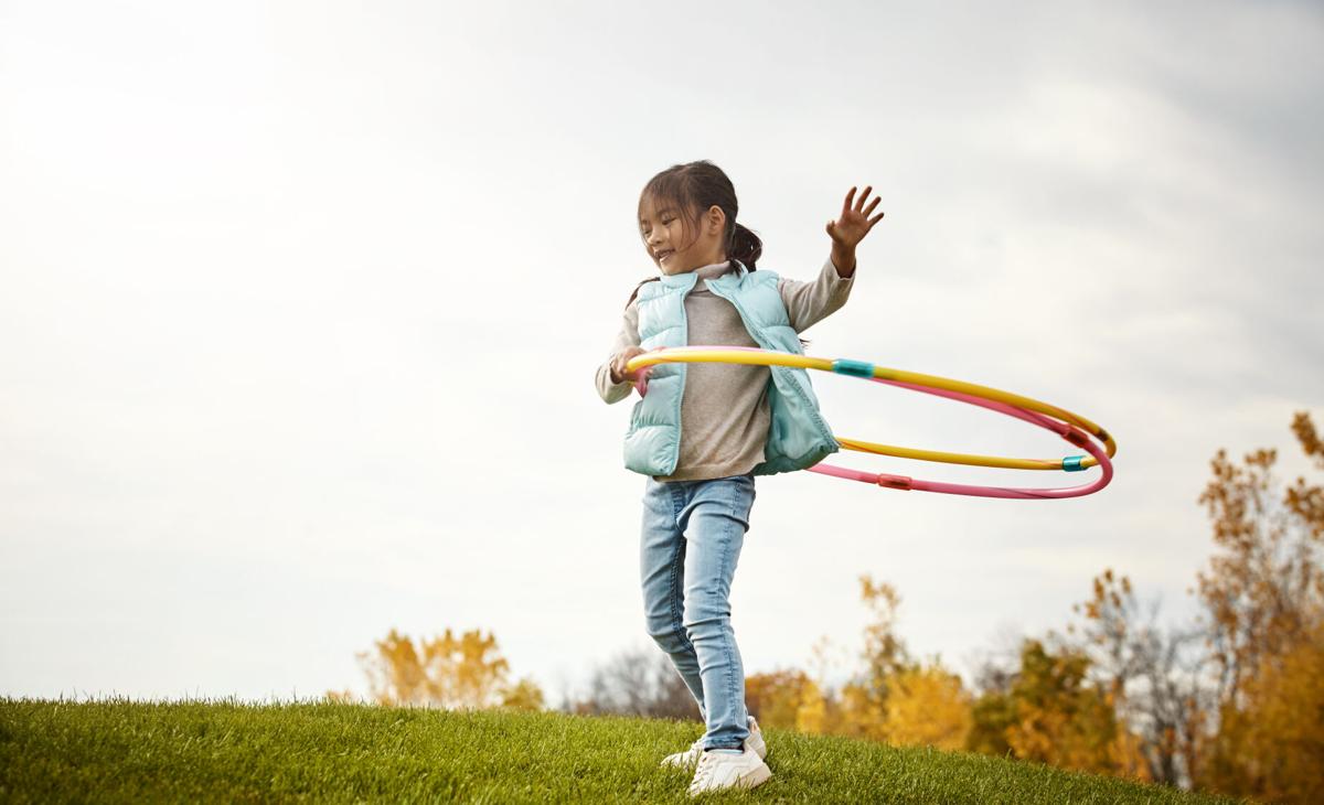 Enjoying some hula hooping fun