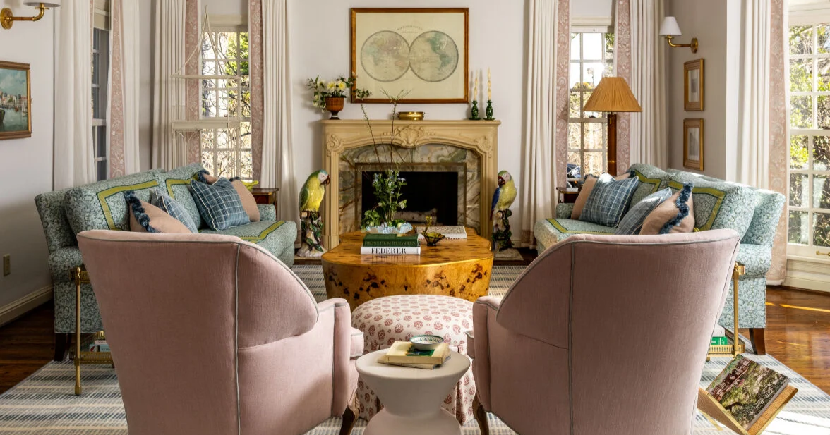 This classically styled room by C&M Interiors plays with tradition