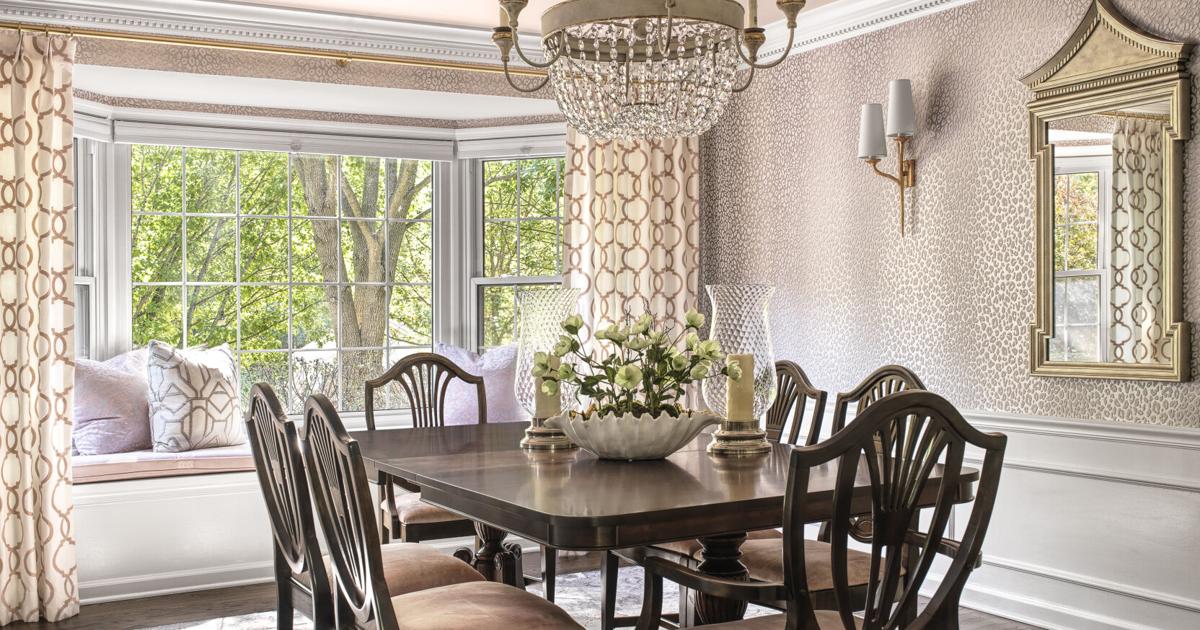 Joni Spear Interior Design brings warmth and elegance to this dining room redesign