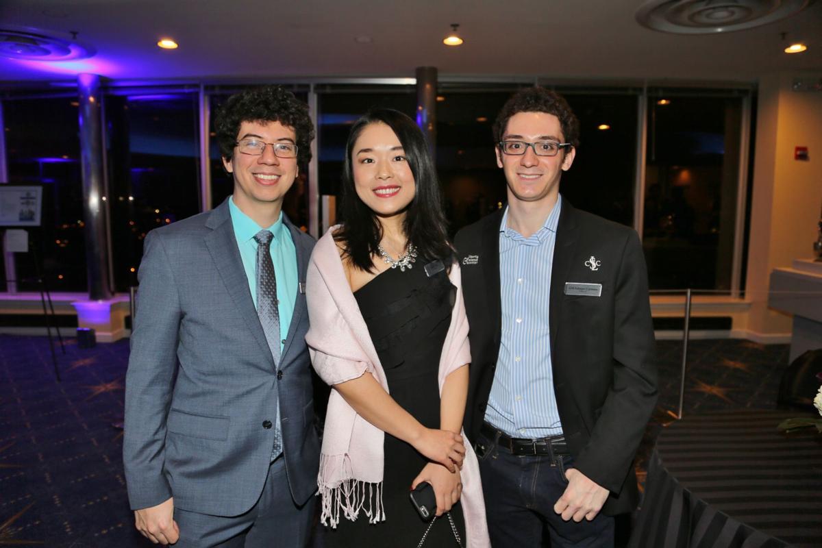 Grand master Alejandro Ramirez, Jiejia Wang, Fabiano Caruana