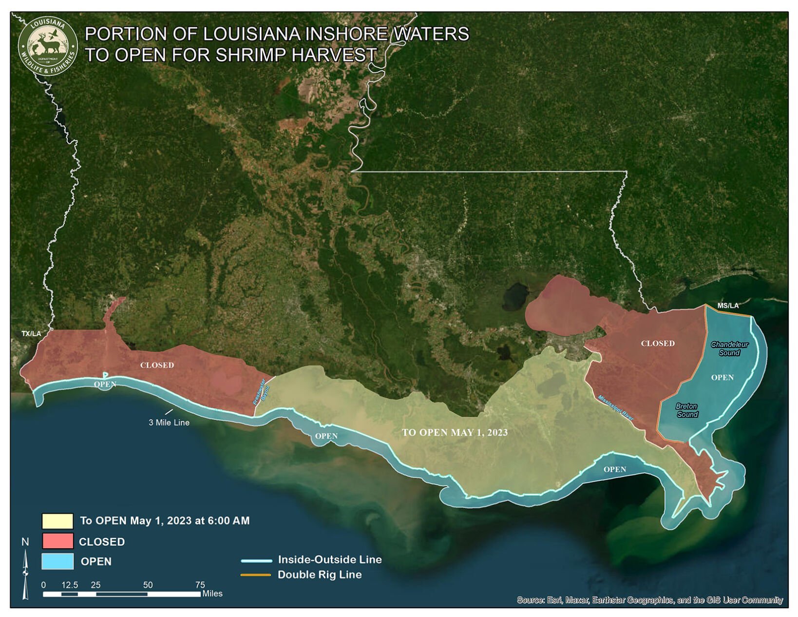 Spring Shrimp Season to Open in a Portion of Louisiana Inshore Waters